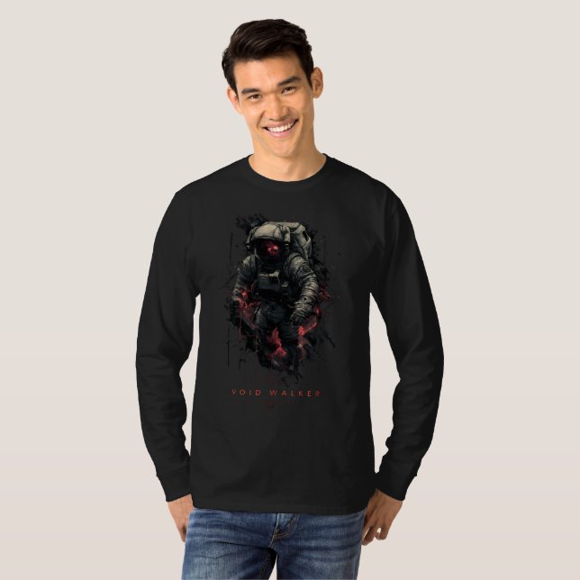 T-shirt Void Walker Astronaut Sci-Fi Long Sleeve Shirt (Devant entier)