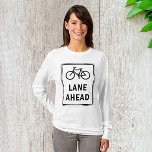 T-shirt Voie cyclable à l'avant Symbole Cyclisme Sécurité