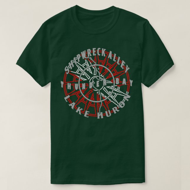 T-shirt Voie d'épaves Thunder Bay Lac Huron Grands Lacs (Design devant)