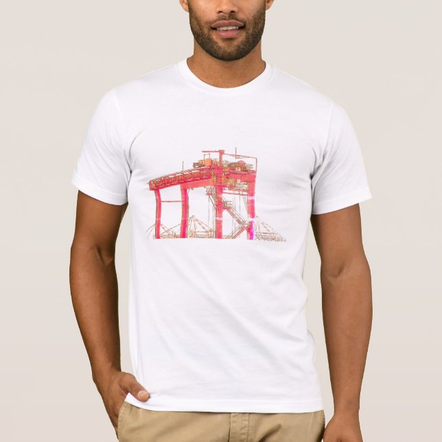 T-shirt Voie portuaire industrielle Port Dockside Crane  (Devant)
