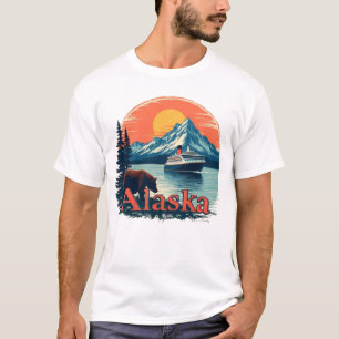 T-shirt Voile Alaska Mountains Bears and the Sea