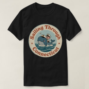 T-shirt Voile Ancien à Travers la Baleine du Connecticut