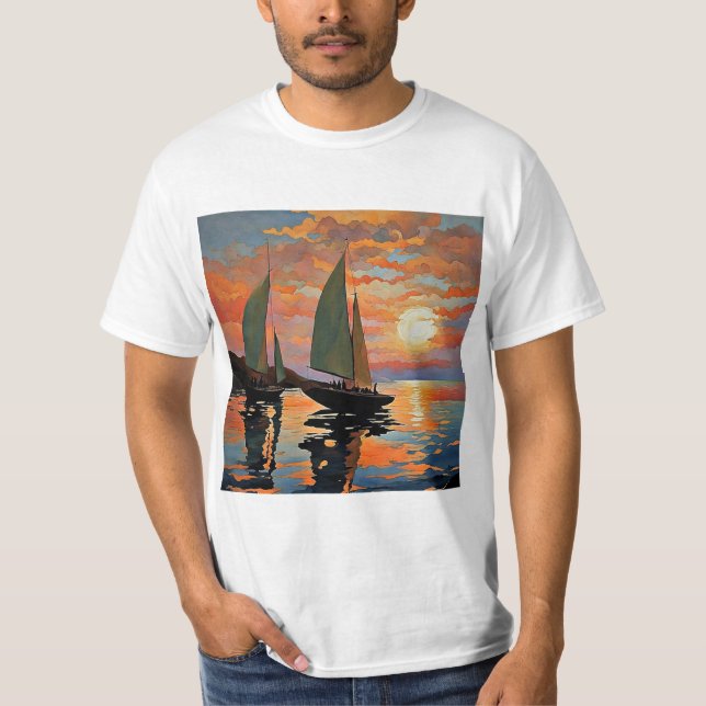 T-shirt Voile au coucher du soleil 5 (Devant)