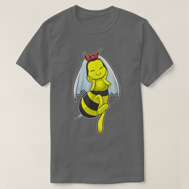 T-shirt Voile de mariée abeille mariage  (Design devant)