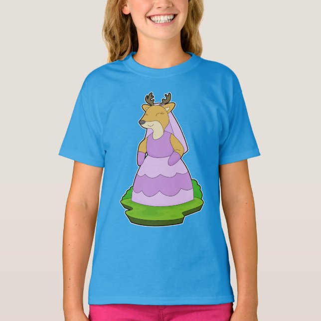 T-shirt Voile de mariée Cerf Mariage (Devant)