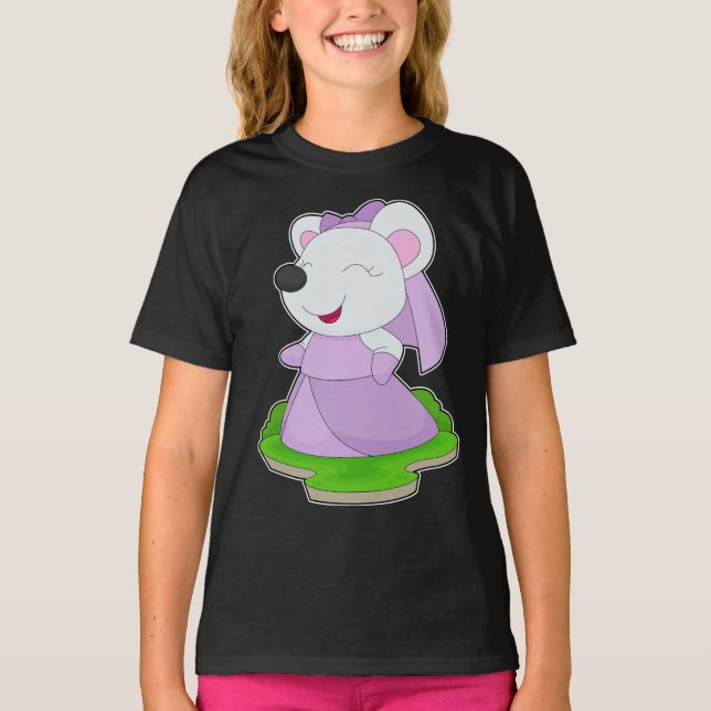 T-shirt Voile de mariée de la mariée souris (Devant)