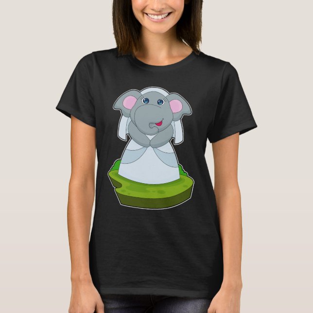 T-shirt Voile de Mariée d'Éléphant (Devant)