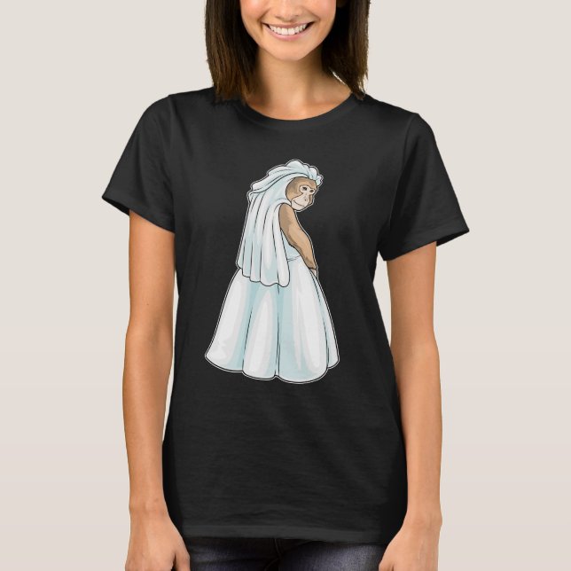 T-shirt Voile de Mariée la Fiancée Singe (Devant)