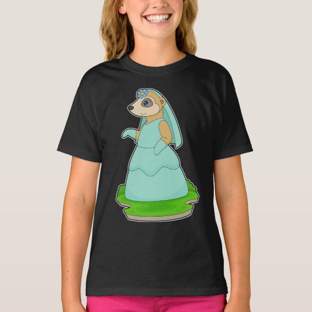 T-shirt Voile de mariée Meerkat (Devant)