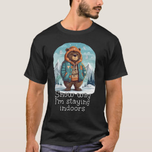 T-shirt Voile de neige drôle Ours en vêtements d'hiver pou
