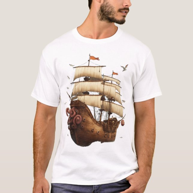 T-shirt voile et Ancre - Naviguer dans le voyage d (Devant)