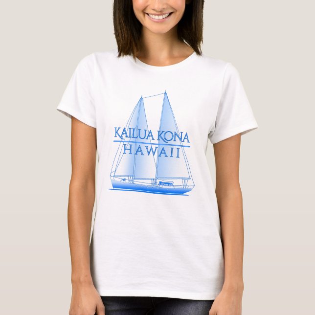 T-shirt Voile nautique côtière de Kailua Kona (Devant)