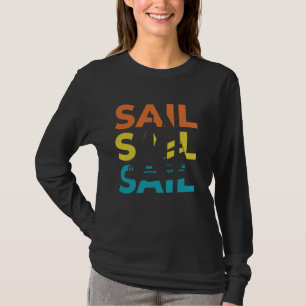 T-shirt Voile Rétro Vintage Voilier Bateau Ponton Voile