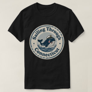 T-shirt Voile Vintage à travers la baleine du Connecticut