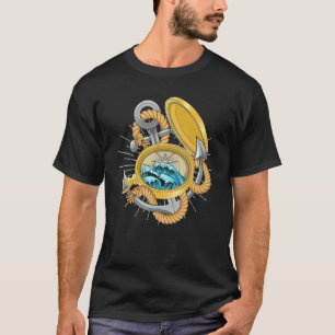 T-shirt Voilier Ancre Vagues Boussole Skipper Marin Voile