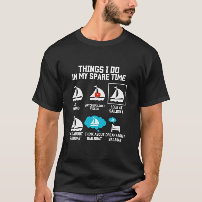 T-shirt Voilier Bateau À Voile Propriétaire Que Je Fais En (Devant)