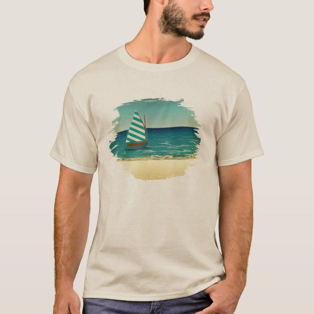 T-shirt Voilier et mer (Devant)