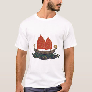 T-Shirt Voilier Junk Bateau Trésor Chinois Red Sai