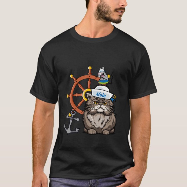 T-shirt Voilier maritime Chat Rat Volant Voilier (Devant)