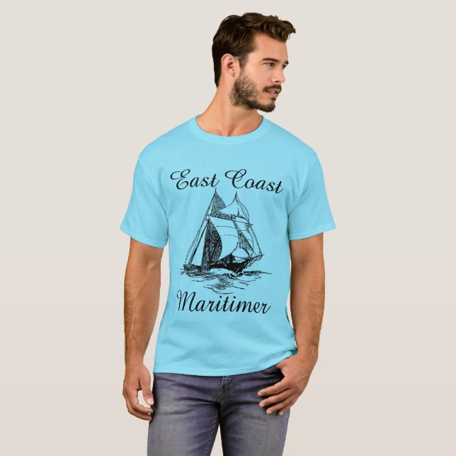 T-shirt Voilier maritime de la côte Est (Devant entier)