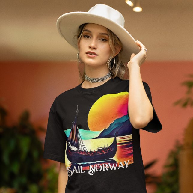 T-shirt Voilier Norvège avec Vikiing Ship (Créateur téléchargé)