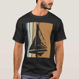 T-shirt Voilier Rétro Skipper Bateau Catamaran Yacht Voile