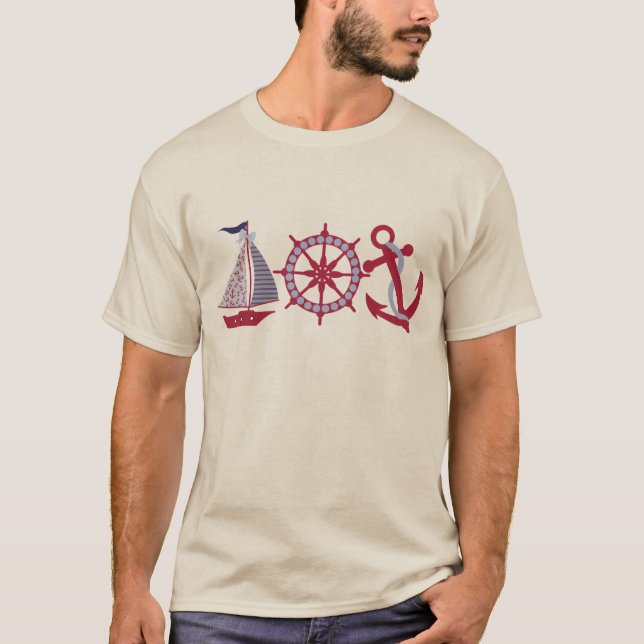 T-shirt Voilier, Roue, Ancre (Devant)