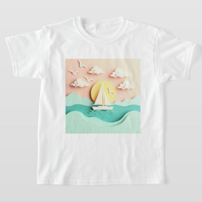 T-shirt Voilier sur la mer (Poser)