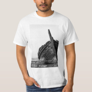 T-shirt Voilier traditionnel de la rivière Tagus brûlé et