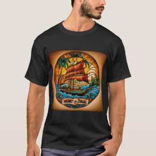 T-shirt Voilier Tropical Paradise Jerry Tattoo Inspiré T-S