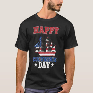 T-shirt Voilier Voilier Joyeux Jour Columbus