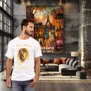 T-shirt Voir au-delà - Mirage numérique Cyberpunk Lion A