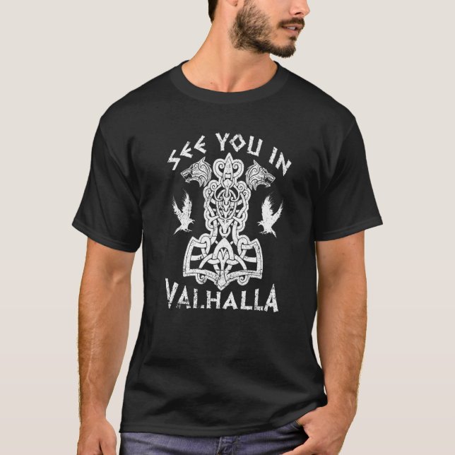 T-shirt Voir dans le marteau de Valhalla Thor Viking (Devant)