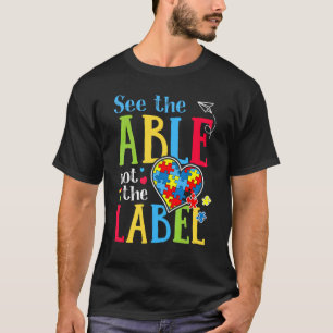 T-shirt Voir La Table Pas L'Autisme Étiquette Puzzle Amour