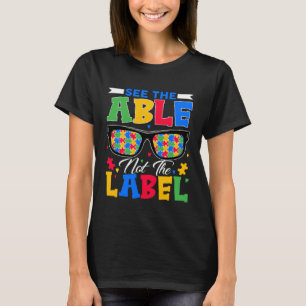 T-shirt Voir La Table Pas Le Puzzle Étiquette Verres Autis