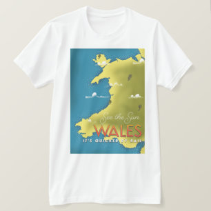 T-shirt Voir l'affiche de voyage du Sun Wales.