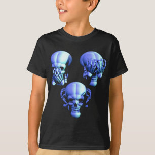 T-shirt Voir Non, Écoutez Non, Ne Parlez Pas De Crânes Mal