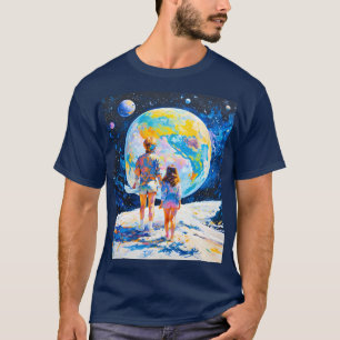 T-shirt Voir une planète en étant sur une autre