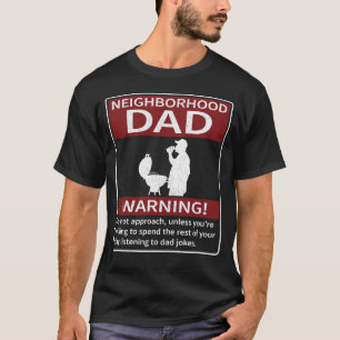 T-shirt Voisinage papa déçu Avertissement Rouge Blanc