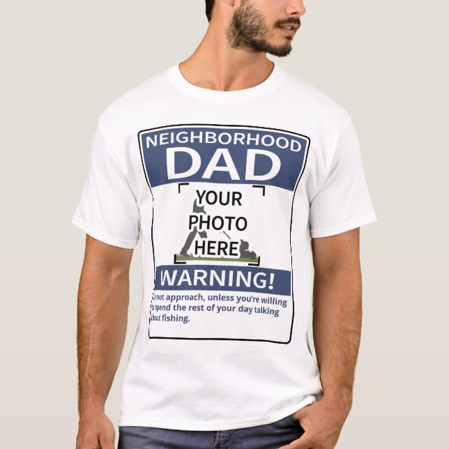 T-shirt Voisinage personnalisé Papa Avertissement Mower Bl (Devant)