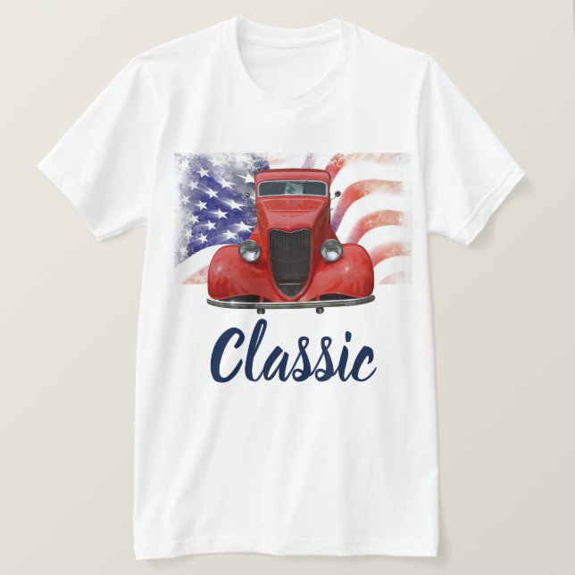 T-shirt Voiture 1934 rouge classique (Design devant)