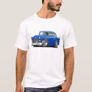 T-shirt Voiture 1955 de bleu de Chevy Belair
