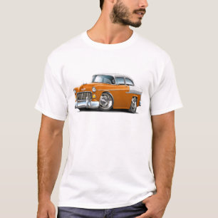 T-shirt Voiture 1955 Orange-Blanche de Chevy Belair