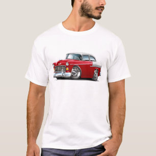 T-shirt Voiture 1955 Rouge-Blanche de Chevy Belair