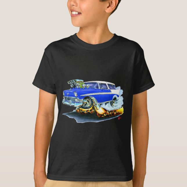 T-shirt Voiture 1956 de bleu de nomade de Chevy (Devant)