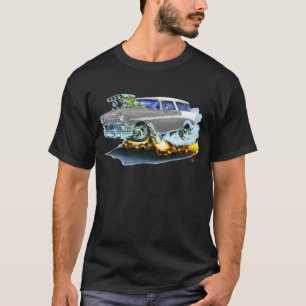 T-shirt Voiture 1956 de gris de nomade de Chevy