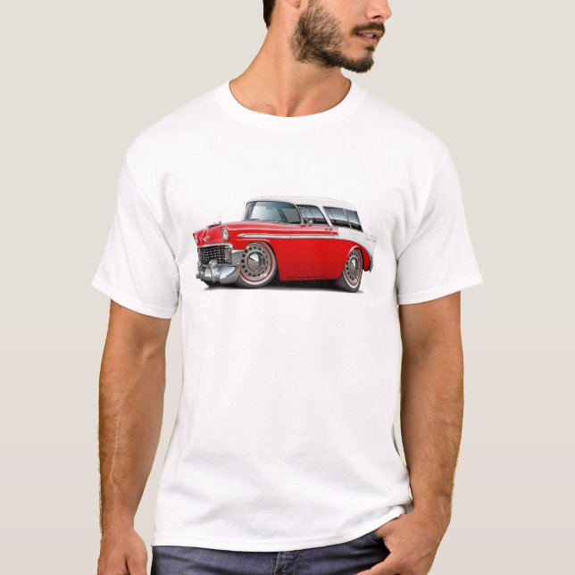 T-shirt Voiture 1956 supérieure Rouge-Blanche de nomade (Devant)