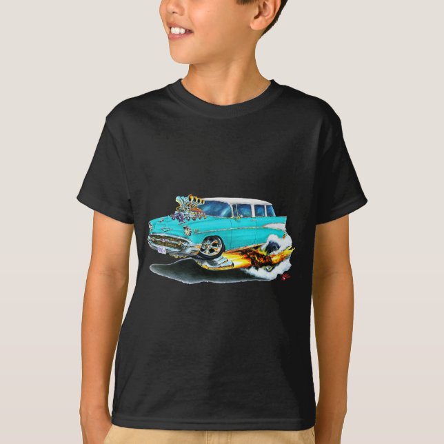 T-shirt Voiture 1957 de turquoise de nomade de Chevy (Devant)