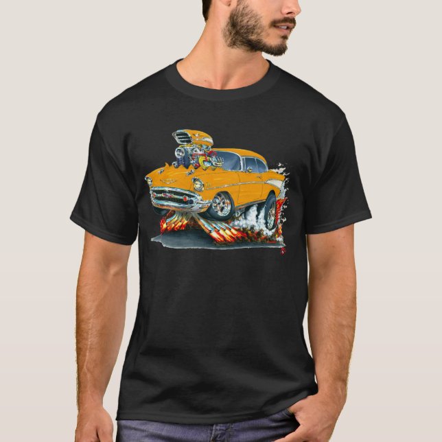 T-shirt Voiture 1957 d'orange de Chevy Belair (Devant)