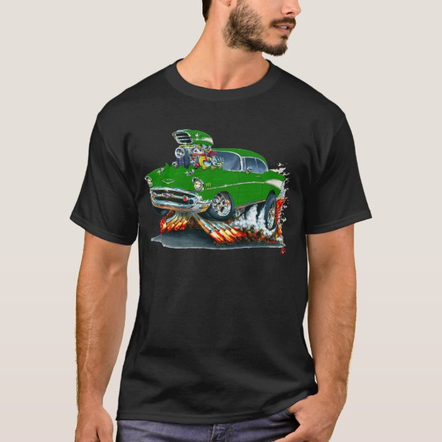T-shirt Voiture 1957 verte de Chevy Belair (Devant)
